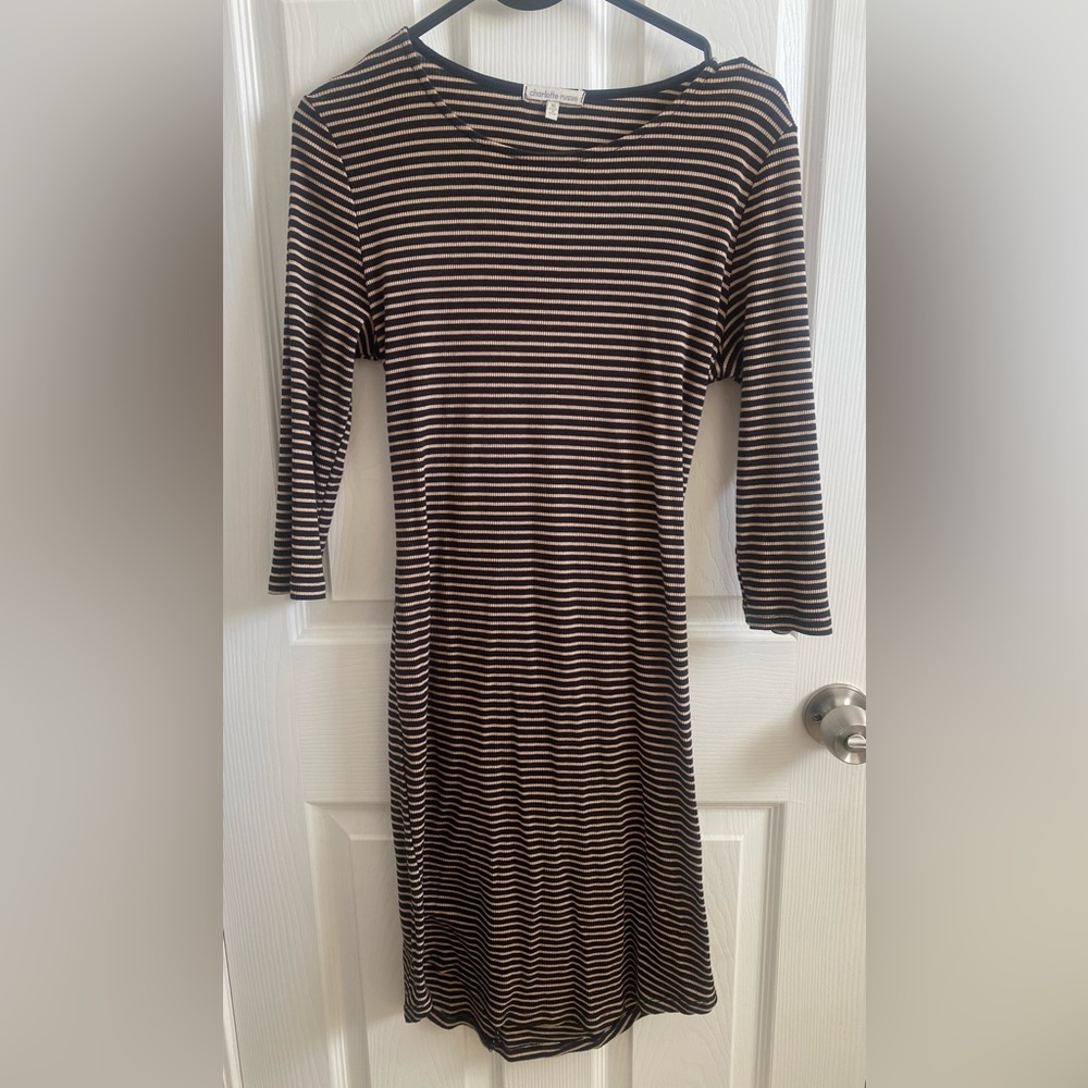 Charlotte Russe Stripped Open Back Knit Midi Dress size XL